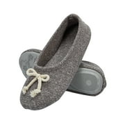 Women's Cotton Memory Foam Ballerina Slippers with Bow Soft Rubber Sole Ballet Flats Shoes Indoor Outdoor House Slippers for Women