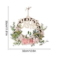 thumbnail image 3 of BiFandian Easter Bunny Wreath, Hanging Artificial Flower Door Sign Decorations, Spring Happy Easter Door Hanger for Farmhouse Porch Wall Fireplace Decor, 3 of 6