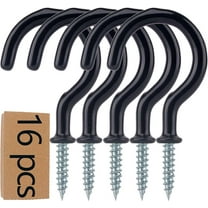 16PCS Metal Ceiling Hooks 2.9 Inch Multipurpose Vinyl Coated Screw-in Wall Hooks for Hanging Plants, Cups, Utensils, Lights and Stuff Great for Indoor & Outdoor Use