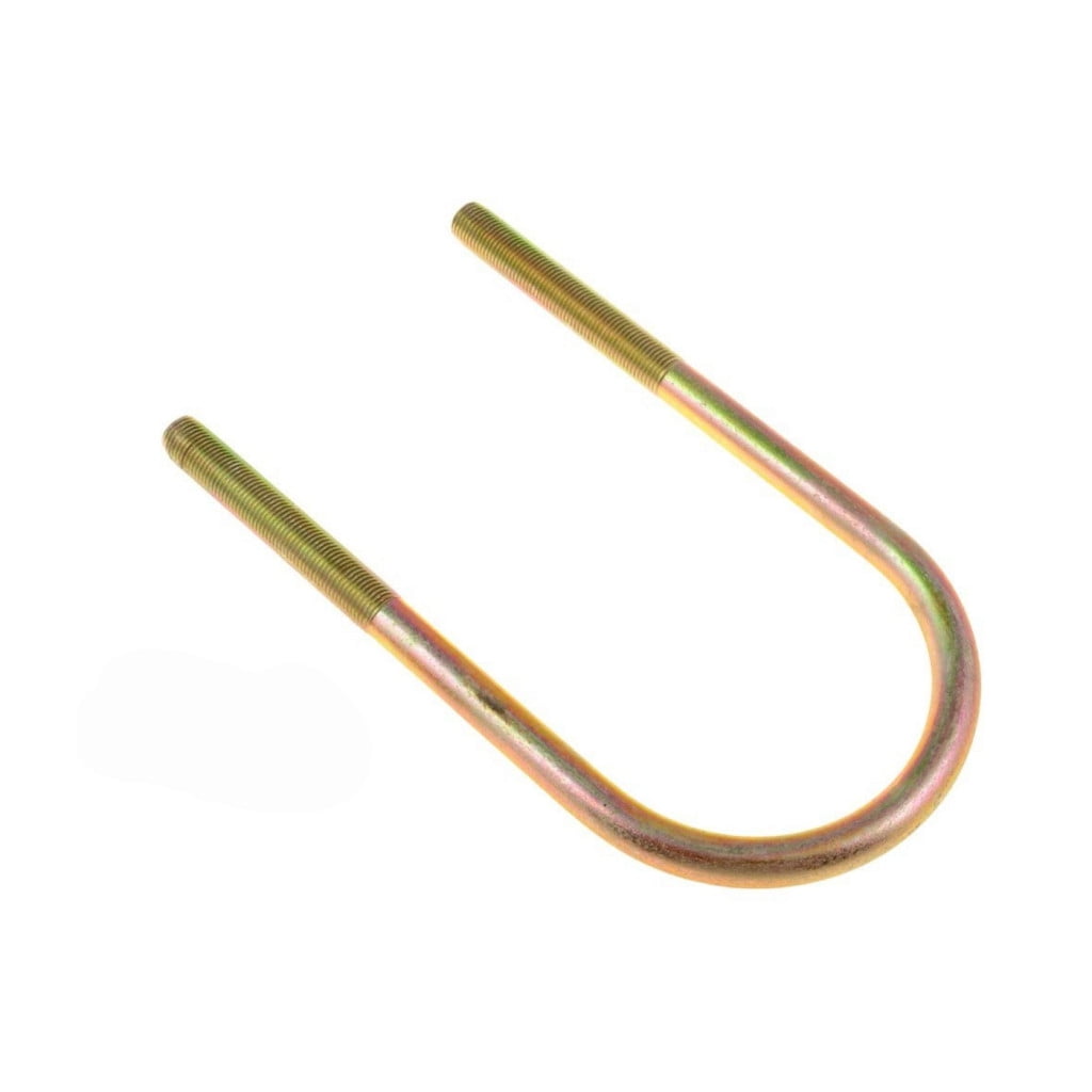 KarParts360 Threaded U-Bolt | Yellow Zinc | Steel | Fine Thread | Round U-Bolt | Heat Hardened | 1/2 Inches Thread Diameter