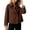 Brown, variant on Tqcoqu Cropped Trench Coat for Women,Long Sleeve Double Breasted Lapel Casual Loose Fit Jackets with Pockets