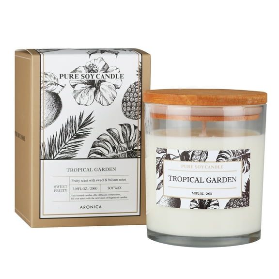 Aronica Pure Candle 7.05oz – Tropical Garden Scented Soy Wax Candle