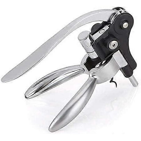 

2025 New Wine Opener Lever Corkscrew Manua Bottle Opener with Foil Cutter Wine Stopper Silver