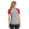 thumbnail image 3 of District Women's Juniors Mesh Sleeve V-Neck Tee, 3 of 3