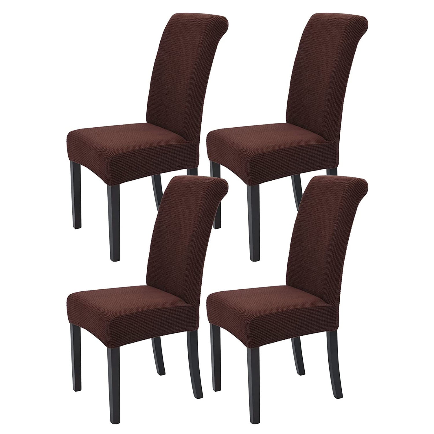 Dining Room Chair Covers Set of 4 Chocolate Stretch Slipcovers Parsons