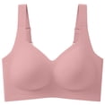 thumbnail image 4 of 2 Pack Plus Size Bras Women Push Up Seamless Wireless Bra Adjsutable Straps Comfortable Bra No Underwire (XL, Black/Pink), 4 of 4