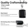 thumbnail image 5 of Black Spinel Pendant Necklace for Women Platinum Plated 925 Sterling Silver - Cubic Zirconia Jewelry Stainless Steel Chain Size - 20" CT 5.1 Engagement Anniversary Wedding Christmas Gifts, 5 of 6
