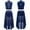 Navy Blue, variant on Sholeno Kids Girls Ballet Lyrical Dance Costumes Shiny Crop Top with Skirted Leotard 2-Piece Dance Outfits Navy Blue 14
