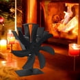 thumbnail image 4 of Soplador de chimenea ecológico con diseño de hoja mejorado, ventilador para chimenea, ventilador caliente circulante negro, 4 of 5