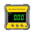 thumbnail image 1 of TFixol 4-Sided Digital Inclinometer with LCD Display, Magnetic Base, IP54 Waterproof, Yellow & Grey (Battery Not Included), 1 of 6