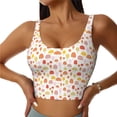 thumbnail image 2 of Haiem Cute Cartoon Mushrooms Pattern Womens Sports Bra - U Neck Padded Low Impact Yoga Bra Workout Crop Top Gym Moisture-Wicking Workout Vest -XX-Large, 2 of 9