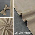 thumbnail image 5 of JIUZHEN Taupe Room Darkening Velvet Curtains 96 inches Long for Living Room, Super Soft Thermal Insulated Textured Window Drapes for Bedroom Home Office, W52 x L96 inch, Set of 2 Panels with Tiebacks, 5 of 10