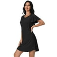 thumbnail image 5 of FEREMO Nightgowns for Women V Neck Casual Nightshirt Comfy Sleepshirt Flared Short Sleeve Sleepwear, 5 of 7