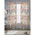 thumbnail image 2 of Boho Sheer Curtains 84 Inch Long 2 Panels, Ocean Shell Abstract Vintage Ethnic Light Filtering Rod Pocket Curtains, Sheer Voile Drapes for Living Room Bedroom, 52"x84", 2 of 8
