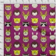 thumbnail image 4 of oneOone Cotton Poplin Burgundy Fabric Cute Animal Face Pattern Sewing Craft Projects Fabric Prints By Yard 42 Inch Wide, 4 of 6