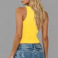 thumbnail image 4 of Dvprdro Womens Soft Stretchy Ruched Tank Tops Crewneck Sleeveless Pull On Solid Casual Summer T Shirts, 4 of 8