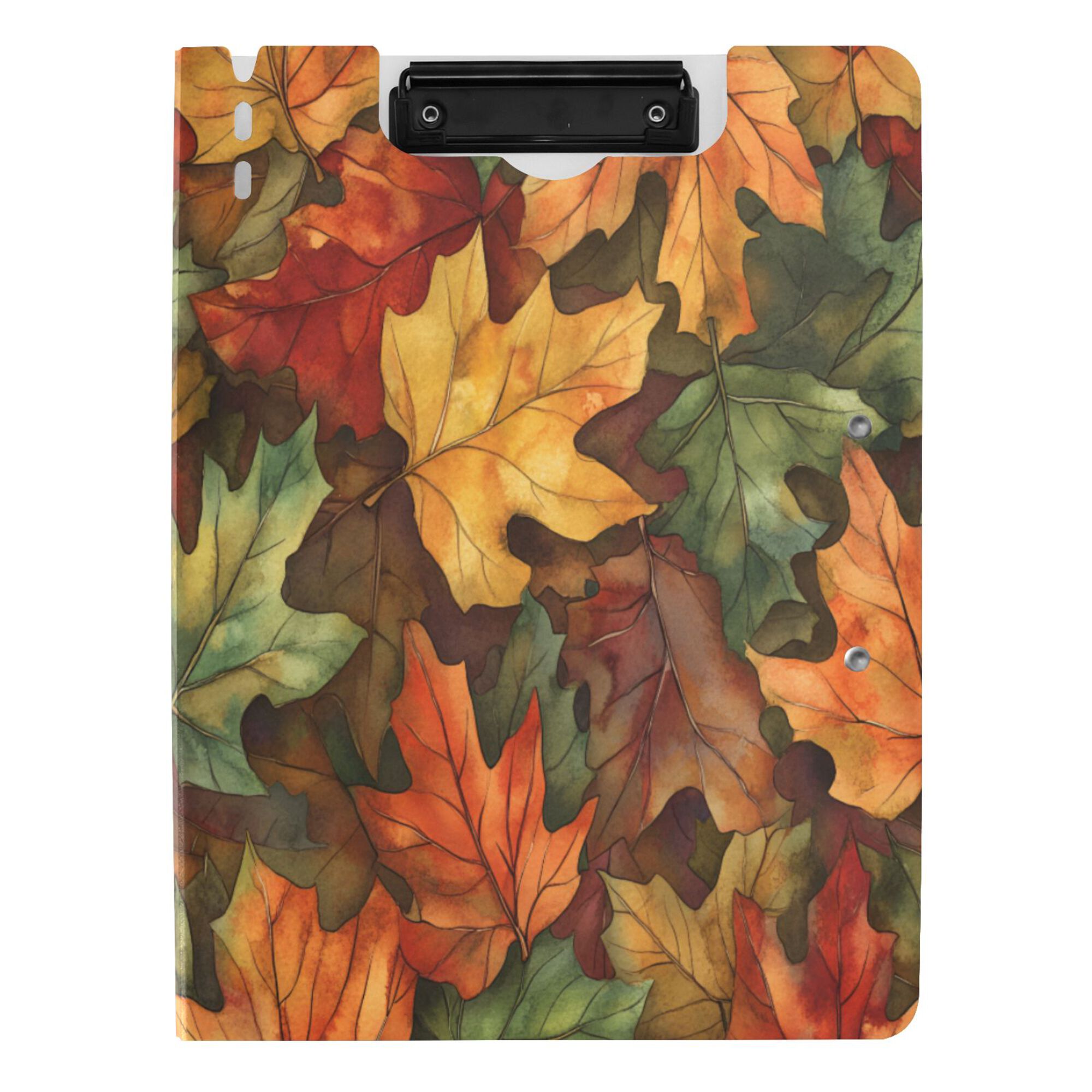 FORMRS A4 Clipboard Folder with Pen Holder Horizontal Foldable School Office Binder, Colorful Autumn Leaves