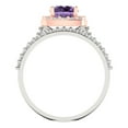 thumbnail image 4 of Clara Pucci 18K White/Rose Gold 1.495 Simulated Alexandrite Engraveable Engagement Ring + Wedding Band Set, 4 of 7