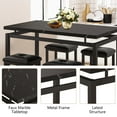 thumbnail image 4 of Black Marble Dining Table Set for 4, BTMWAY High Top Bar Table Set with Upholstered Stools, Counter Height Dining Table and Chairs Set for Kitchen, Metal Frame Breakfast Nook Table Set, N240, 4 of 9