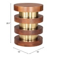 thumbnail image 2 of Marigot Side Table Walnut End Table, Modern Style, Mango Wood round shape tabletop, Iron, Indoor Living, 2 of 2
