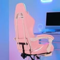 thumbnail image 6 of HOFFREE Gaming Chair with LED RGB Lights Massage Ergonomic Video Game Chairs with Footrest High Back Reclining Computer Chair with Adjustable Lumbar Support Pink and White, 6 of 6
