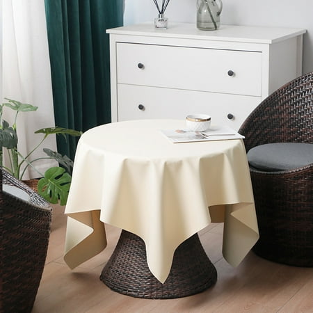 

Tablecloths For Round Tables Waterproof Oilproof Scratch Resistant Leather Square Table Cloth-Yellow-120*120CM