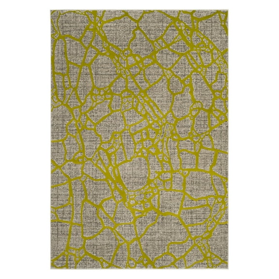 Safavieh Porcello Nicol Contemporary Area Rug, Light Grey/Green, 6'7" X 6'7" Round