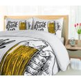 thumbnail image 5 of Ambesonne Saying Duvet Cover Sets, Time to Drink Beer Man, 2-Queen, Yellow Black, 5 of 7