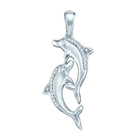Gold and Diamonds PF4089-W 0. 07CT-DIA FISH PENDANT- Size 7