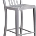 thumbnail image 3 of Home Square 30" Metal Vertical Slat Back Bar Stool in Silver - Set of 2, 3 of 11
