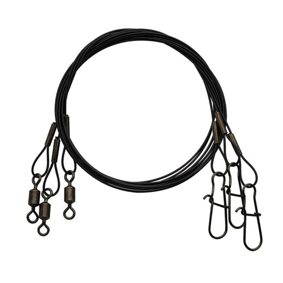 Eagle Claw Q08012-009 18" Black Leaders, 45Lb test, 3Pk, Black Leaders