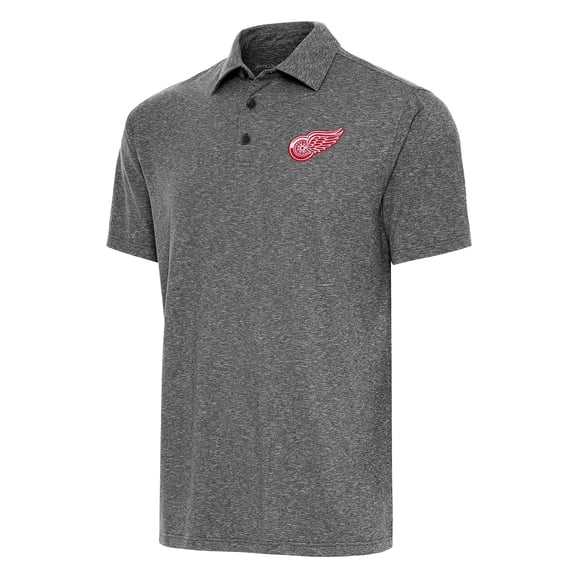 Men's Antigua  Heather Black Detroit Red Wings Big & Tall Par 3 Polo