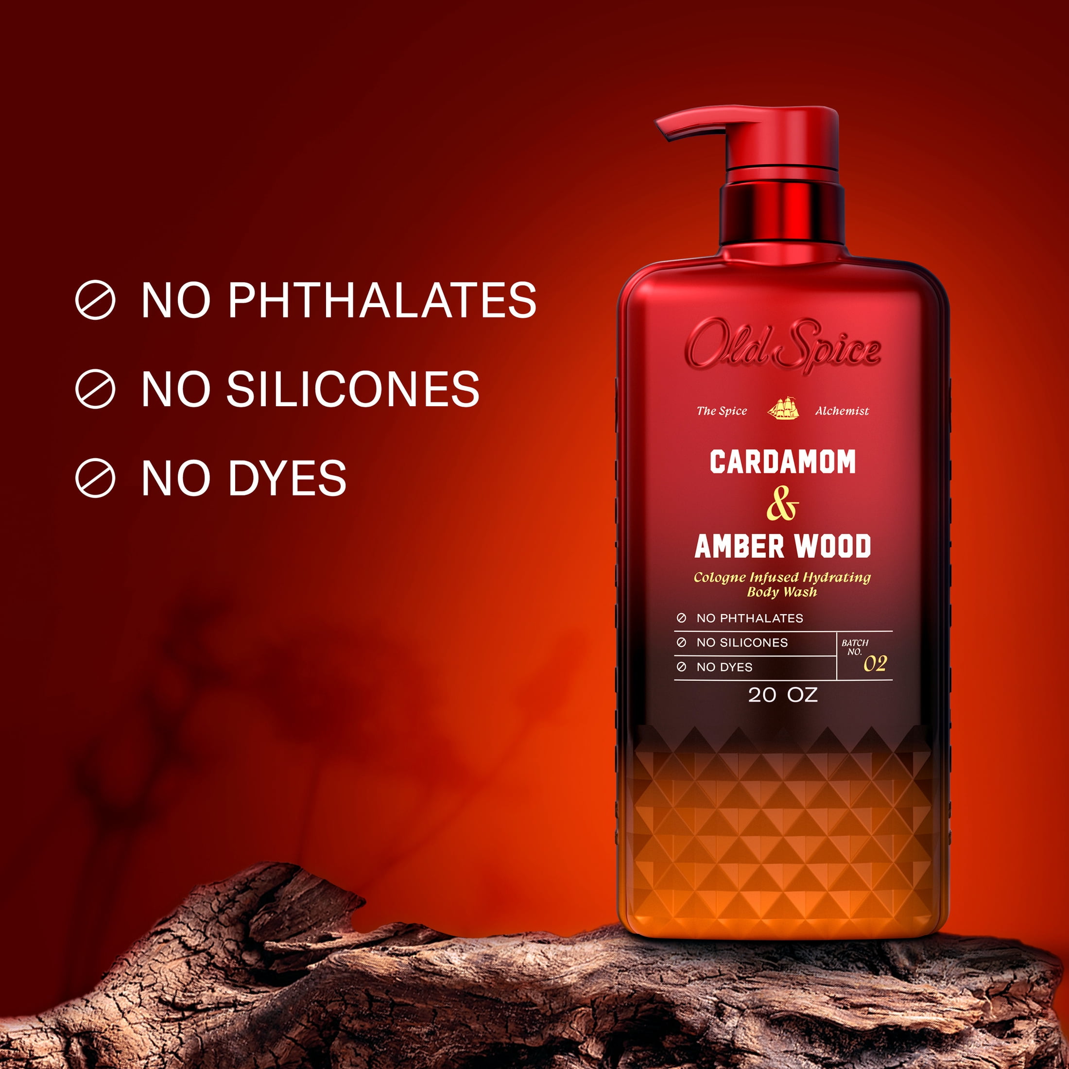 Old Spice Body Wash for Men, The Spice Alchemist Collection, Cardamom and Amber Wood, 20oz
