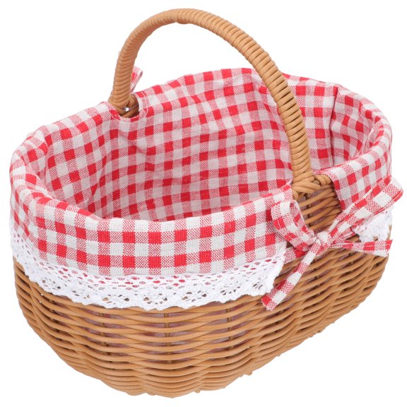 LIFKOME Imitation Rattan Woven Baskets Assorted Color Shopping Basket 1Pcs 10.2x8.5in