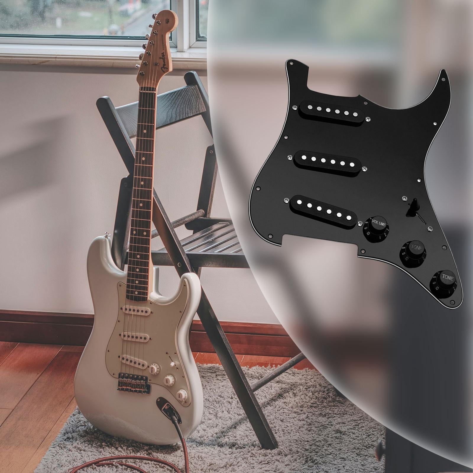 LeeQinersw Electric Guitar Pickguard PVC Portable Professional Lightweight Scratchplate Black