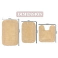 thumbnail image 3 of Home Weavers Inc Radiant Collection 100% Cotton Non-Slip Bathroom Rug Set, 3 Piece Machine Washable- Bathroom Rug, Bath Rug, U Shaped Contour Linen, 3 of 5