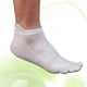thumbnail image 4 of Calcetines deportivos de algodón de corte bajo para hombre, para correr, de 5 dedos, invisibles, de malla transpirable (blancos), 4 of 7