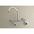 thumbnail image 3 of Kingston Brass  Concord 8 in. Adjustable Center Wall Mount Kitchen Faucet Brushed Nickel Brushed, 3 of 5
