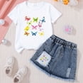 thumbnail image 2 of TOWED22 Girl Clothes Summer 2 Piece Outfit T-Shirt + Denim Skirt Teen Girl Spring Clothing(G,5-6 Y), 2 of 4