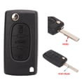 thumbnail image 3 of Remote Control Key Case, Car Key Case Black 3 Buttons Folding Flipping Protective Key Fob Cover Replacement For  107 207 307 307cc, 3 of 8