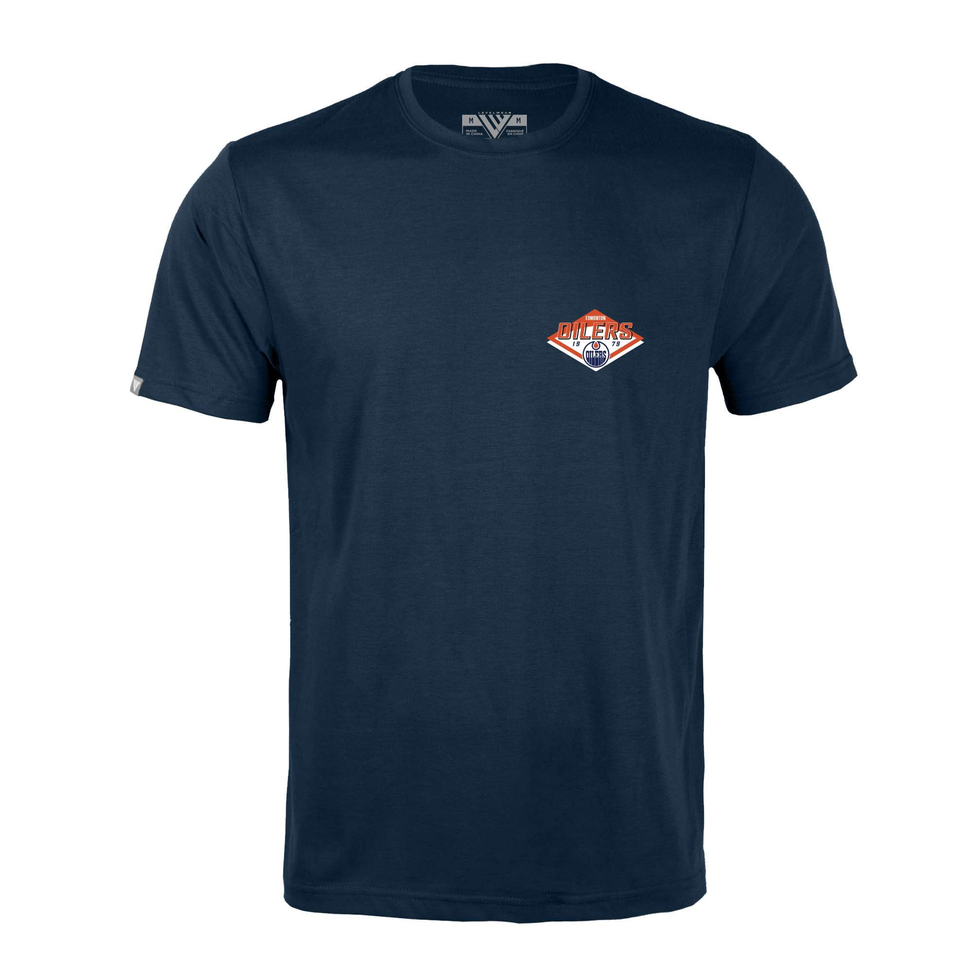Men's Levelwear Navy Edmonton Oilers Richmond Club Patch 2.0 T-Shirt