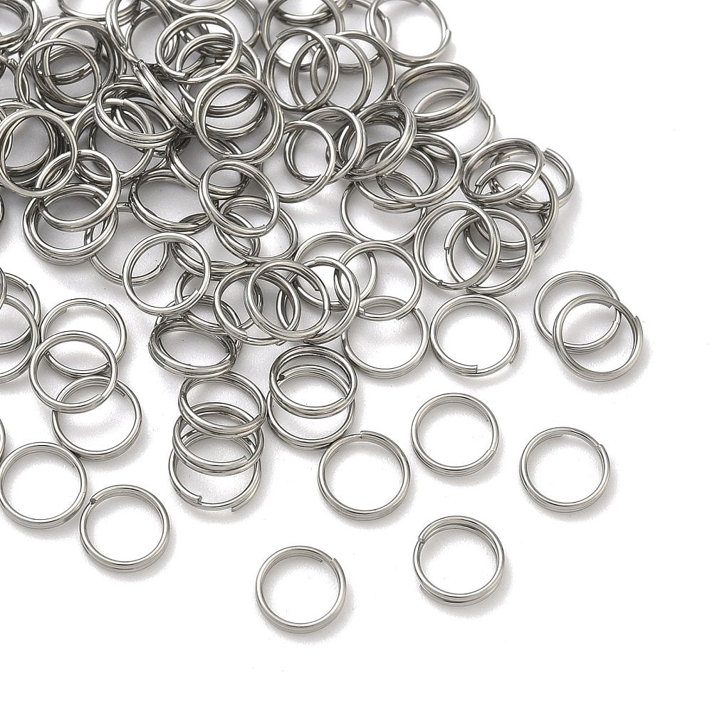 Resistant 304 Stainless Steel Split Rings Double Loops Jump Rings Stainless Steel Color 7x0.6mm 6.4mm inner diameter 5000pcs/bag diy