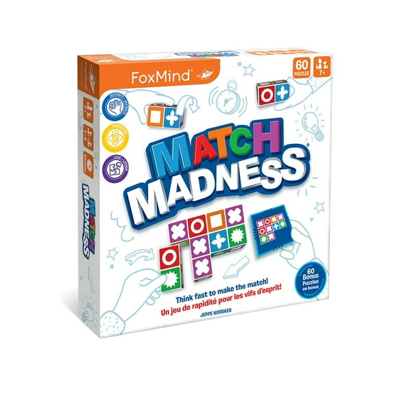 FoxMind Match Madness Board Game, Visual Recognition Matching Board Game, Family Puzzle to Develop Kids Problem Solving Skills