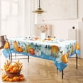 thumbnail image 2 of Fall Tablecloth 60"x84" Rectangular, Orange Blue White Pumpkin Fall Harvest Tablecloths Decor,Water Resistant Autumn Thanksgiving Table Cover for Home Dinner Party Picnic, 2 of 6