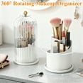 thumbnail image 4 of Cyrico Makeup Brush Holder with Lid, 360 Rotating Clear Makeup Organizer, Dustproof and Waterproof Make Up Brush Holder Organizer for Vanity, Bathroom, Countertop, Desktop, Cosmetic Brush, 4 of 8