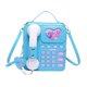 thumbnail image 1 of Bolso bandolera para teléfono, original bolso de hombro de PU con forma de teléfono, ideal para maquillaje y paraguas. Azul, 1 of 9