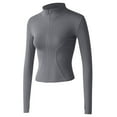 thumbnail image 5 of Workout Tops,Women's Yoga Activewear Lightweight Zipper Front Sports Tops Long Sleeve Sports Cropped Tops,Athletic Running Jackets(Size:L), 5 of 8