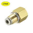 thumbnail image 1 of Tubo de 6mm a 3/8PT Hilo Femenino, Accesorio de Conexión de Empuje de Cabeza de Cobre 2Pcs, 1 of 5