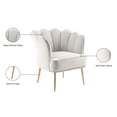 thumbnail image 4 of Meridian Furniture Jester Cream Velvet Accent Chair with Gold Iron Legs, 4 of 9