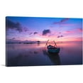 thumbnail image 1 of ARTCANVAS Boat On The Lake Home Decor Rectangle Canvas Art Print - Size: 12" x 8" (0.75" Deep), 1 of 9